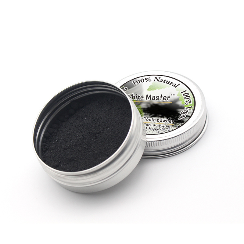 Top Seller 2020 10g Jar private label 100% Natural Vegan Coconut Activated Charcoal Whitening Tooth Powder