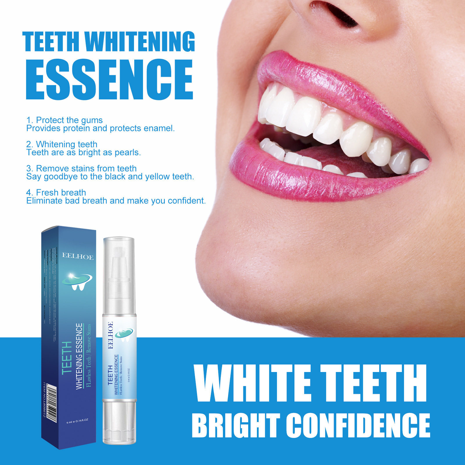 Teeth Whitening Manufacturer Custom Logo Peroxide 4ml Instant Whitening Gel White Teeth Whitening Pen Advanced Formula