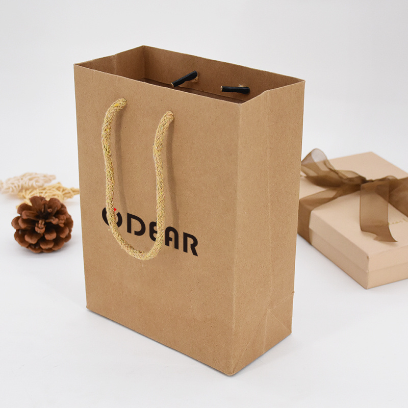 Personnalise Gift Bag Paper Rose Gold Costum Packaging Sac Carton Kozmetik Ambalaj Bolsas De Papel Kraft