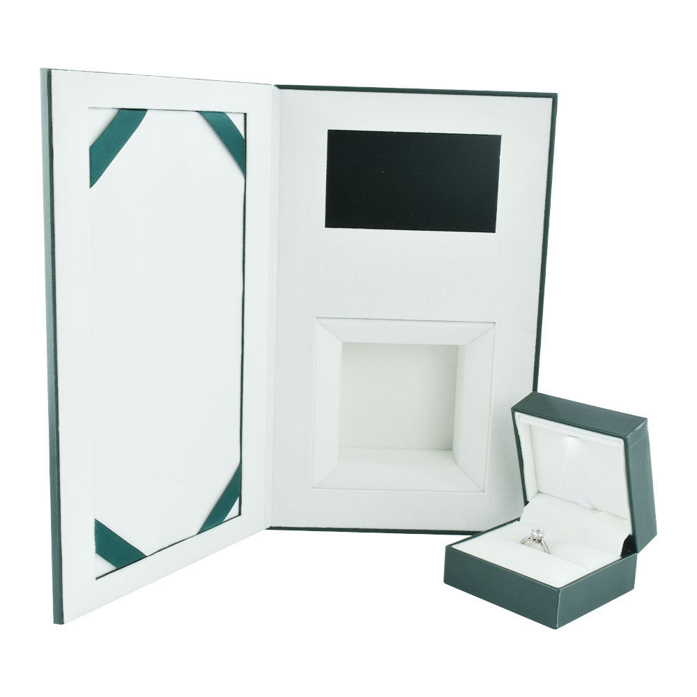 Book Shape Luxury Gift Video Jewelry Player Display Boxes Packaging Lcd Screen Wedding Jewellery Ring Box