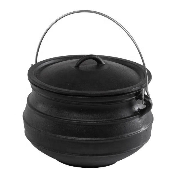 Top Rank Product 2022 Potjie Pot Cast Iron Fire Pot Vegetable Oil Coating Outdoor Camp Cookware Soup and Stock Pot 6L 8L Durable