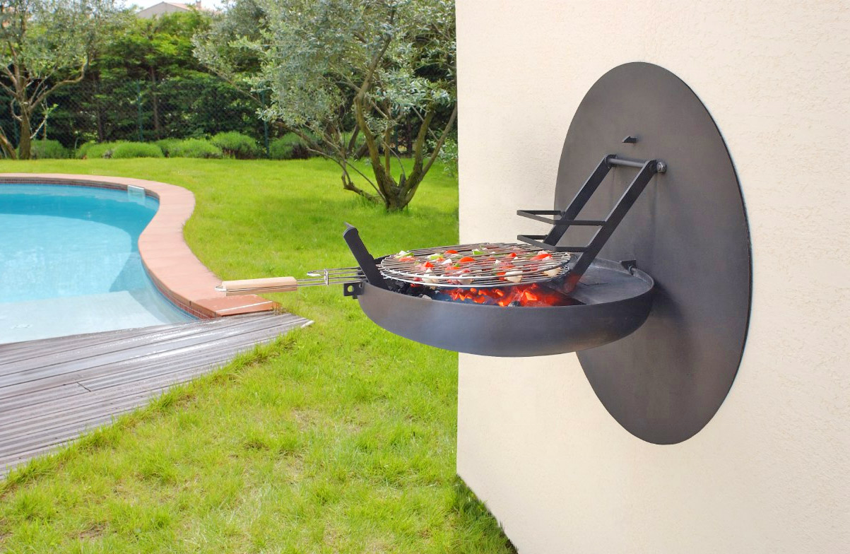 Wholesale Price Durable Corten Steel Wall-Mountable BBQ Grills Garden Patio Outdoor Firepit Fireplace