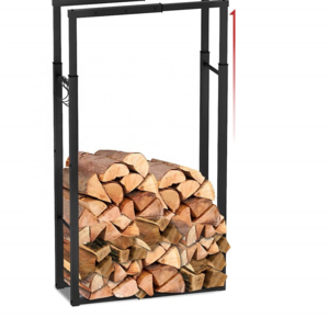 Indoor Outdoor Fireplace Accessories Telescopic High Carbon Steel Log Storage Holder Firewood Rack