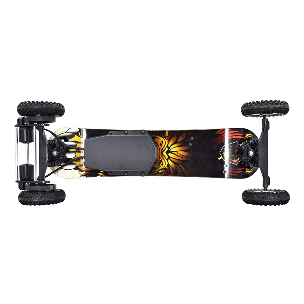 Skateboard New 12inch 10 PLY Maple Spring Trucks Powerful belt drive motor Hub Motor 420WH Battery Off Road Electric Skateboard