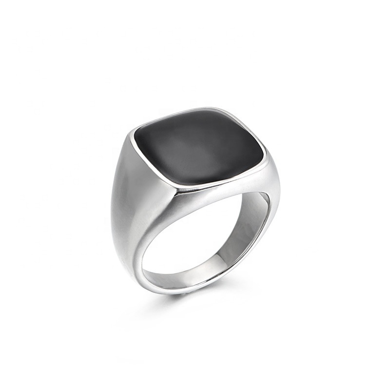 Personality retro smooth geometric type stainless steel men's ring