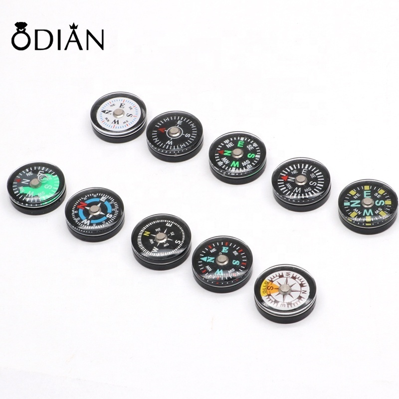 Odian Jewelry Button Compass 12mm - 30mm Mini Pocket Oil Filled Compass for Hiking Camping Outdoor Activities Accessory