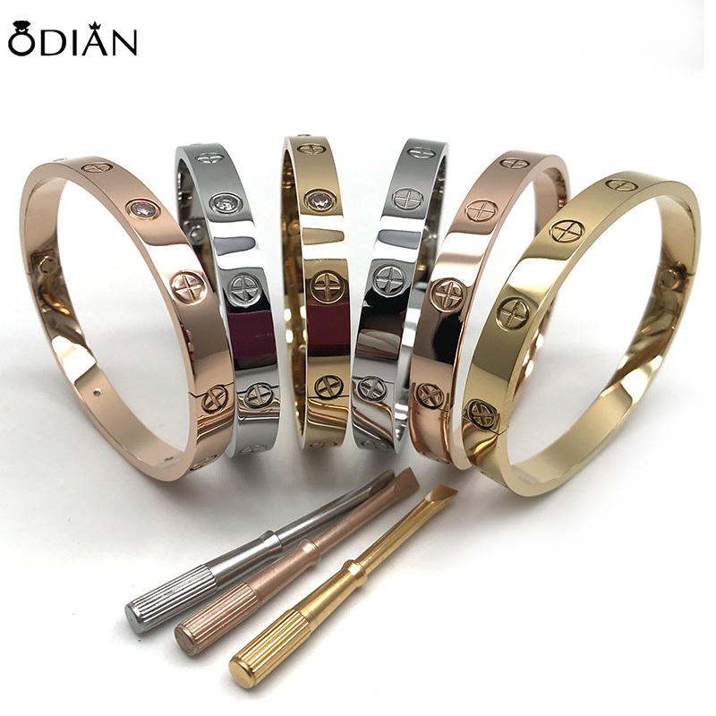 18k gold plated stainless steel Jewelry loves bracelet Luxury screw loves bracelet with screwdriver bangle