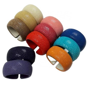 Designer Cuff Bracelets for Women with stingray leather