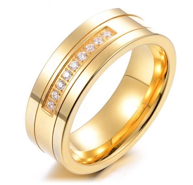 Odian Jewelry 8mm Luxury High Quality Shining Diamond Stone Bevel Edge Comfort Fit Silver Men Tungsten Ring