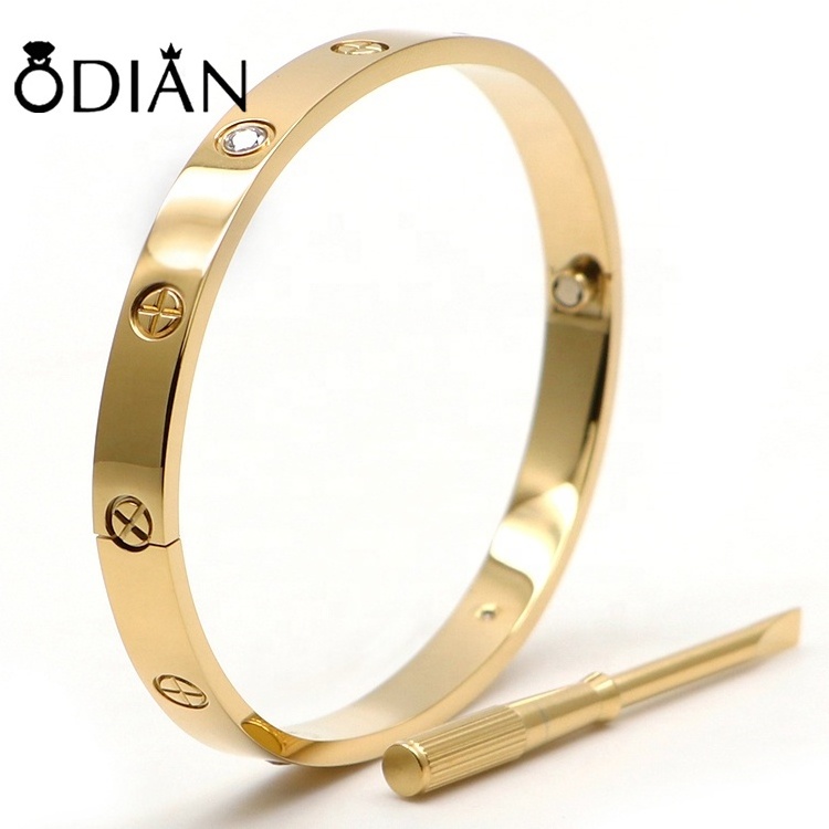 18k gold plated stainless steel Jewelry loves bracelet Luxury screw loves bracelet with screwdriver bangle