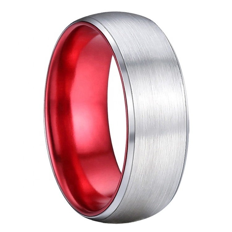 Celtic Dragon Blue Tungsten Carbide Wedding Band Ring for Men 8mm red rings inlaid inside