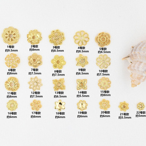 18K bag gold color flower holder diy bracelet products hollow piece jewelry accessories bead bead beaded hat material