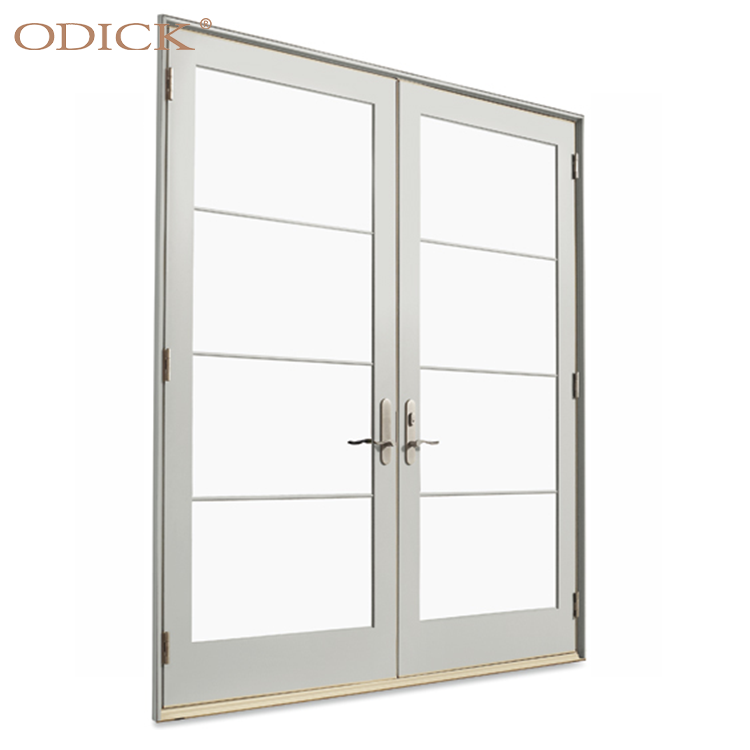 Hot Sale French Doors Sectional Design Glass Standard Double Panels Swing Style Aluminum Graphic Design Modern Security System