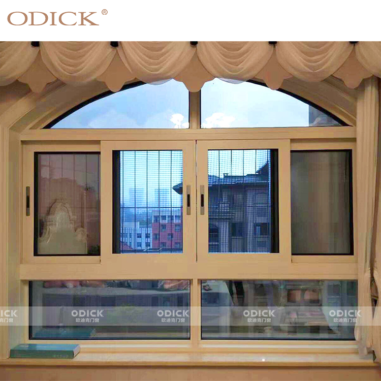 Arched Window Double Glazed Sliding Casement Swing Graphic Design Stainless Steel Anti-theft Aluminum Alloy Horizontal Modern