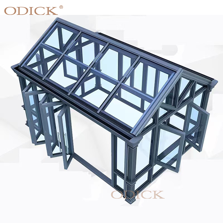 Fashion Aluminum Glass Sunroom for Sale Thermal Break Frame House Victorian Modern Dining 128 Veranda Conservatory Garden Green