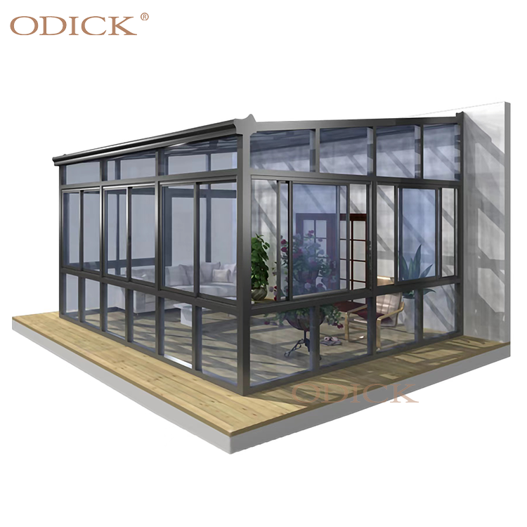 Fashion Aluminum Glass Sunroom for Sale Thermal Break Frame House Victorian Modern Dining 128 Veranda Conservatory Garden Green