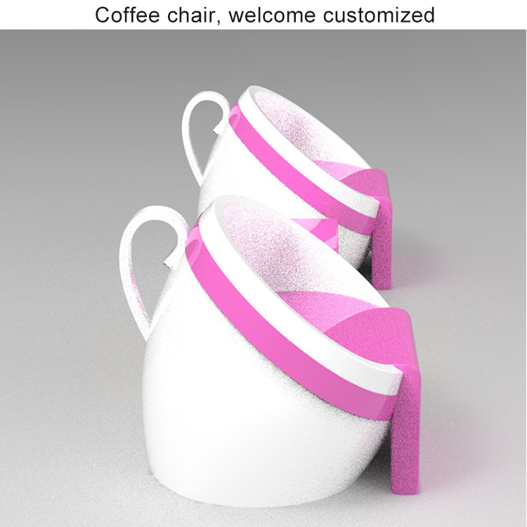 Cake shaped Table chair Set Fiberglass Dining furniture Cafe Chair Coffee Tea Cup Chairs