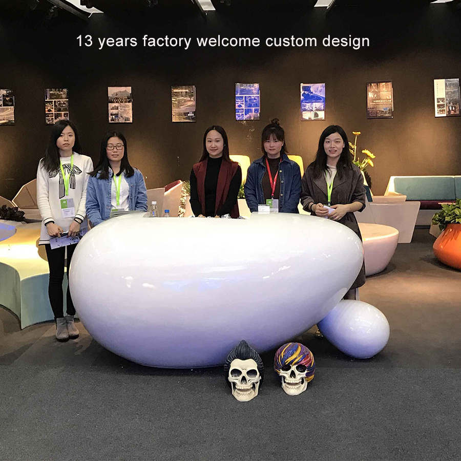 Q09 High Quality Luxury office Bar hotel Reception Desk Egg shaped large fiberglass Reception Desk