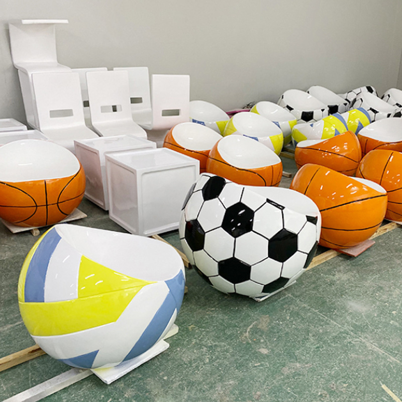 Y090 Football chair Modern outdoor colorful basketball stool set Custom other commercial furniture leisure relax chairs