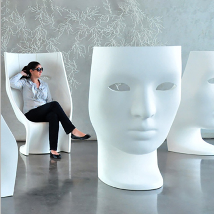 Y065 Lady head seating ma sk shaped face chair custom modern nemo  face chair for indoor and outdoor