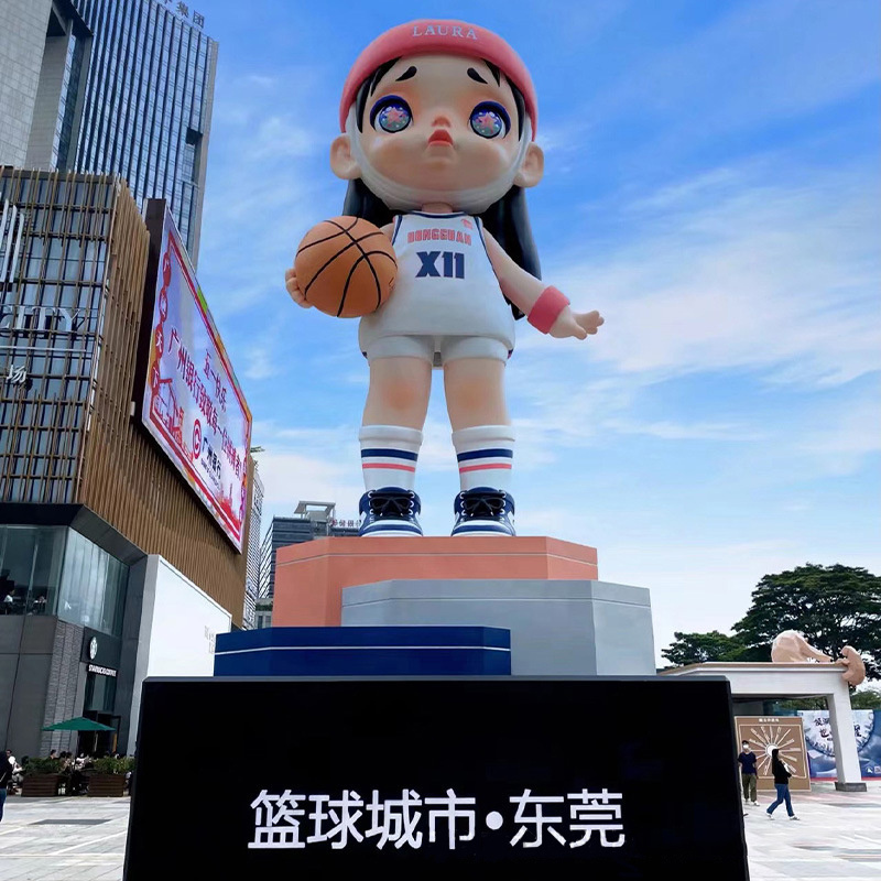 K251 Modern Anime girl football statues large outdoor Garden sculpture public art decoration fiberglass sport girl sculpture