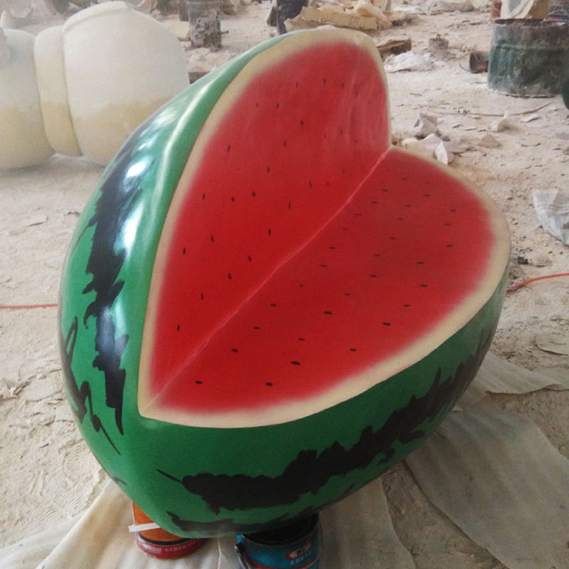 Y124 Watermelon bench fruit chair sofa Modern nordic outdoor garden public furniture leisure sofa special waiting chairs