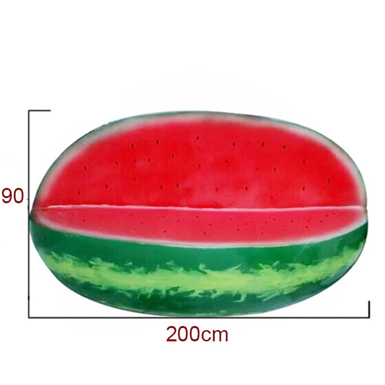 Y124 Watermelon bench fruit chair sofa Modern nordic outdoor garden public furniture leisure sofa special waiting chairs