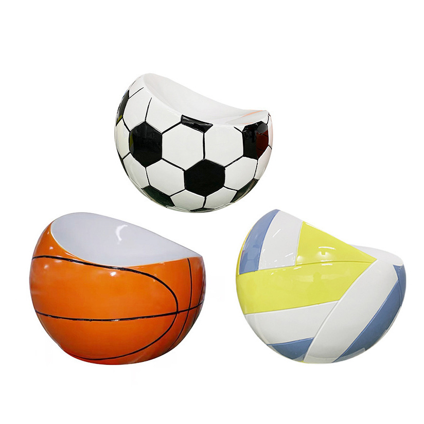 Y090 Football chair Modern outdoor colorful basketball stool set Custom other commercial furniture leisure relax chairs