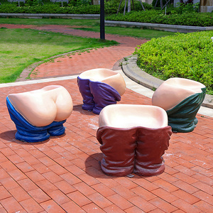 Y410 Buttock shape stool human butt body chair fancy seat shopping mall leisure waiting chairs outside creative furniture