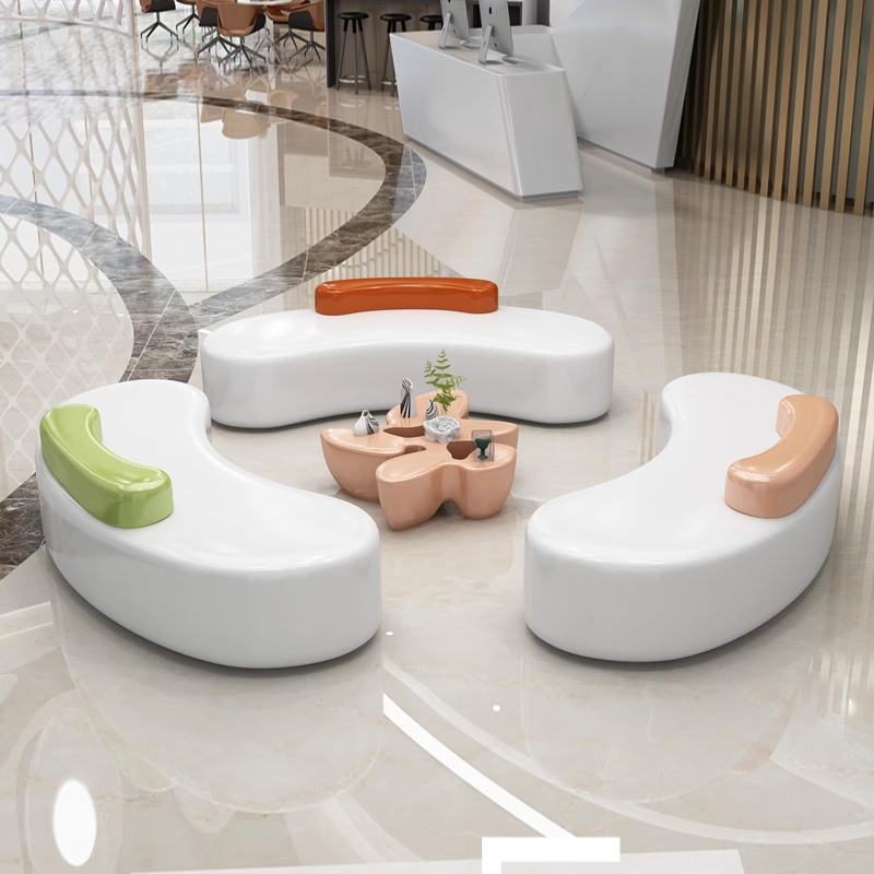 Y906 Modern curved sofa hemiarc chair home public outdoor furniture public waiting bench shopping mall lounge sofa chairs