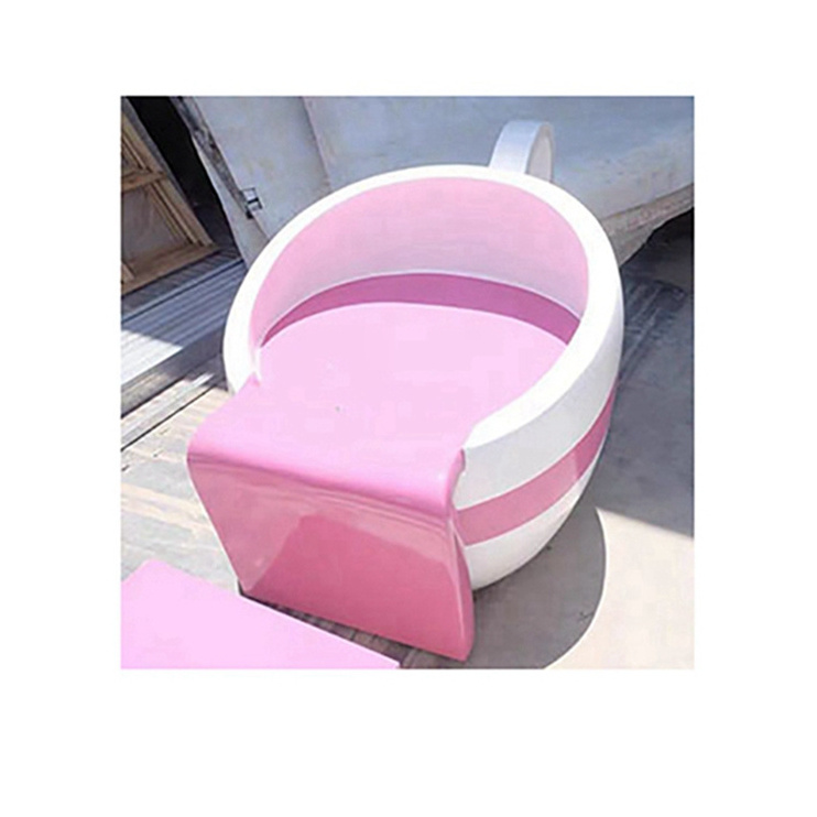 Cake shaped Table chair Set Fiberglass Dining furniture Cafe Chair Coffee Tea Cup Chairs