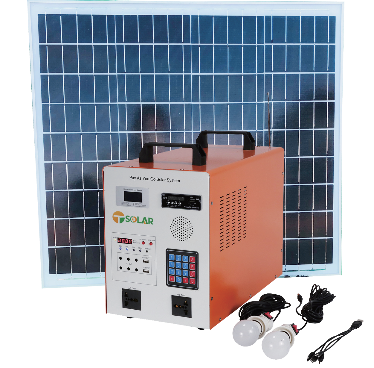 paygo solar home system with 500w inverter 2.56kw lithium battery AC & DC PAYG solar kit for Africa