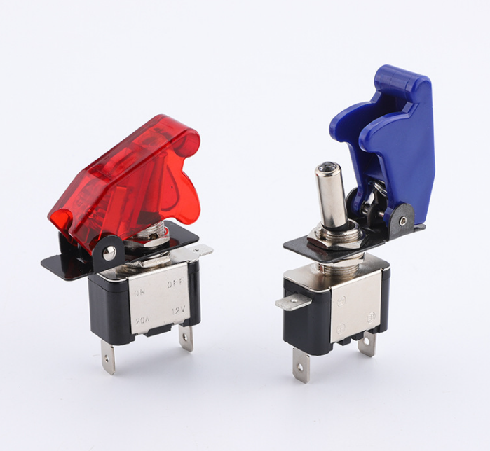 12v 20a Illuminated Led on off Toggle Switch With Safety Aircraft Flip Up Cover Guard ASW-07D