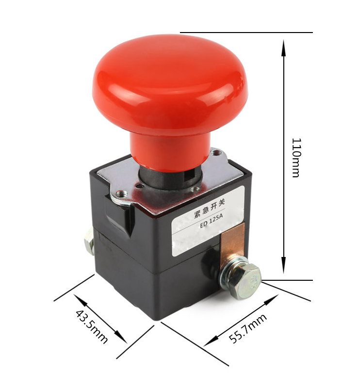 ODOELEC Push Button Switch Mechanical Momentary Emergency Stop Switch ED125