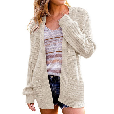 odoodem womens sweaters knitted sweater cardigan casual ribbed hew cashmere sweater with pocket