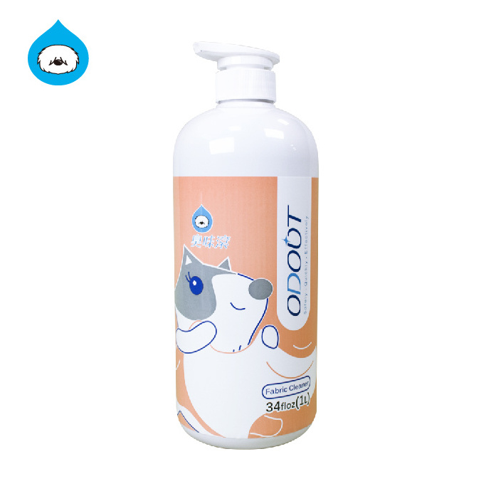 Non toxic fabric cleaner removes odor & stains washing pet fabrics such as pet clothing, costumes and pet carry bags