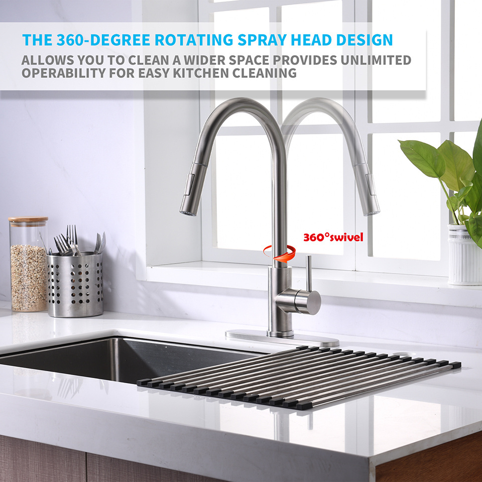 Faucet for kitchen sink with sprayer Modern Kitchent/Home Stainless Steel Faucet for kitchen sink