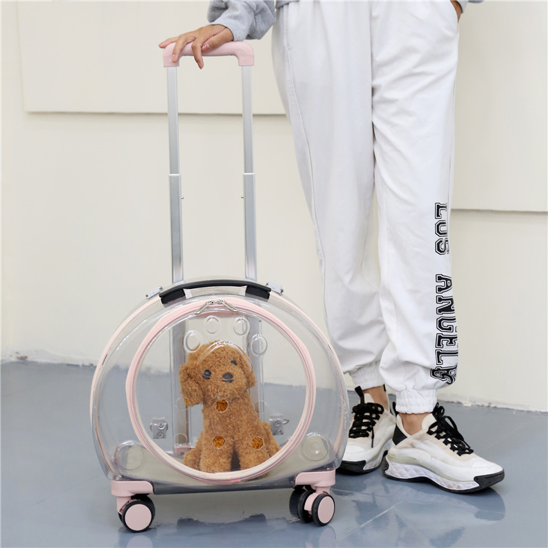 Wholesale Pet Carrier On Wheels Dog Carrier Cats Trolley Bag Breathable Pet Travel Backpack Trolley Pet Carrier