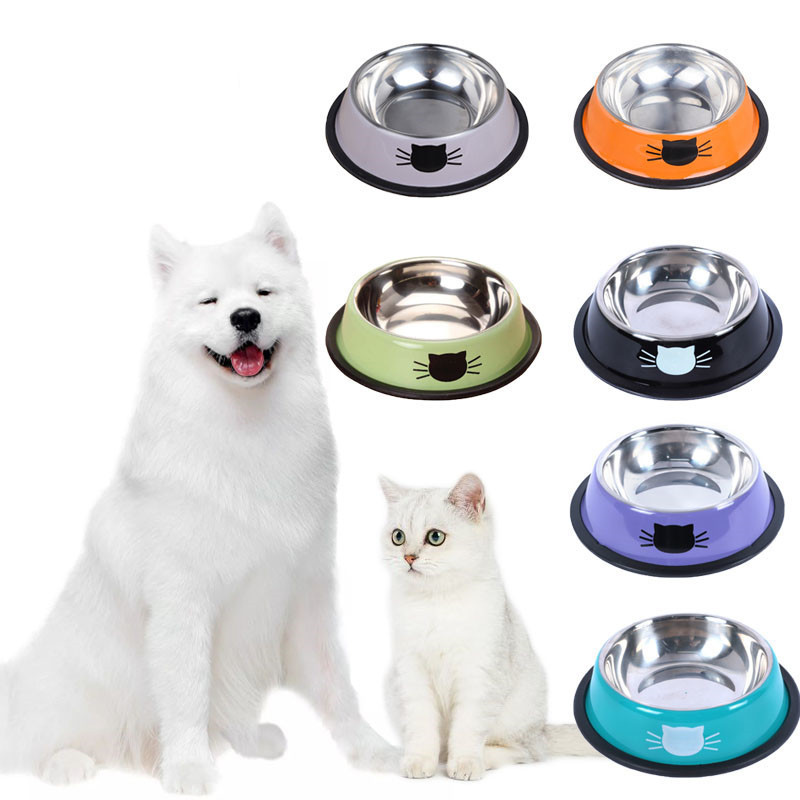 Anti-slip Anti-overturn Non-slip Dog Food Stainless Steel Pet Bowl Stainless Steel Anti Slip Pet Bowl