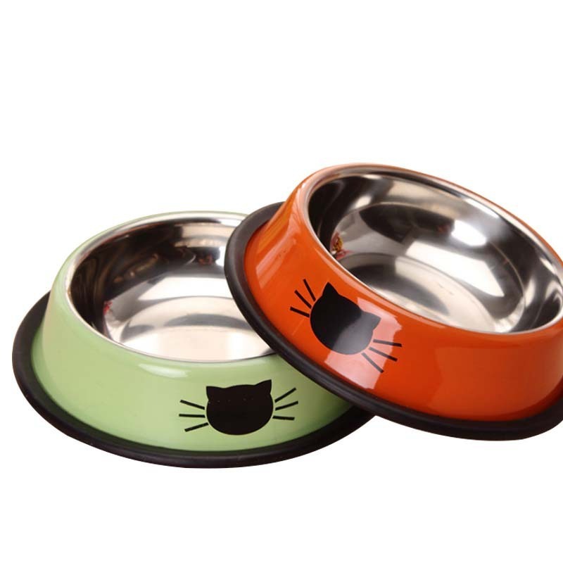 Anti-slip Anti-overturn Non-slip Dog Food Stainless Steel Pet Bowl Stainless Steel Anti Slip Pet Bowl