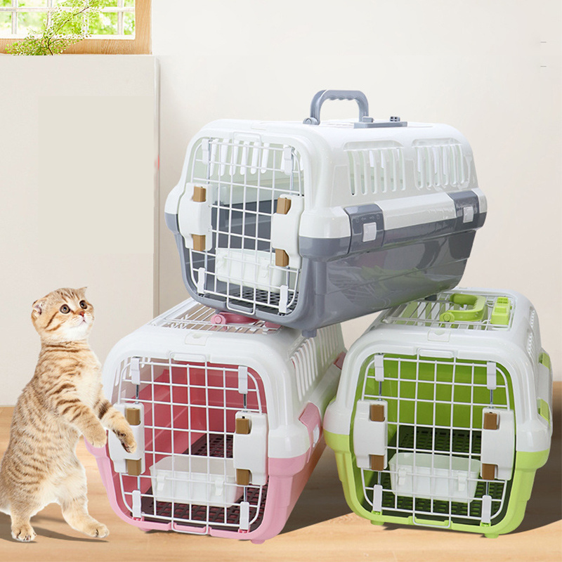 Portable Plastic Dog Carriers Animal Aviation Box Pet Travel Cage Airline Approved Pet Air Box