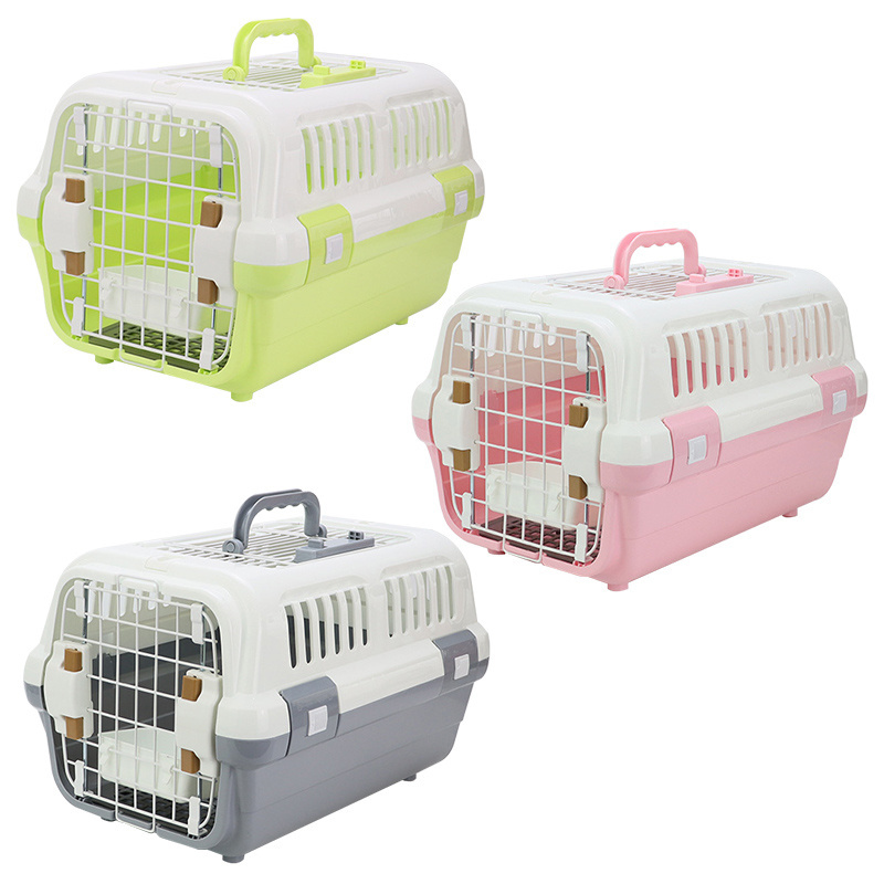 Portable Plastic Dog Carriers Animal Aviation Box Pet Travel Cage Airline Approved Pet Air Box