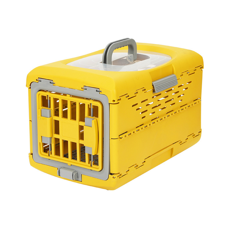 Small Large Dog Plastic Foldable Pet Carrier Portable Pet Cage Travel Crates Kennel