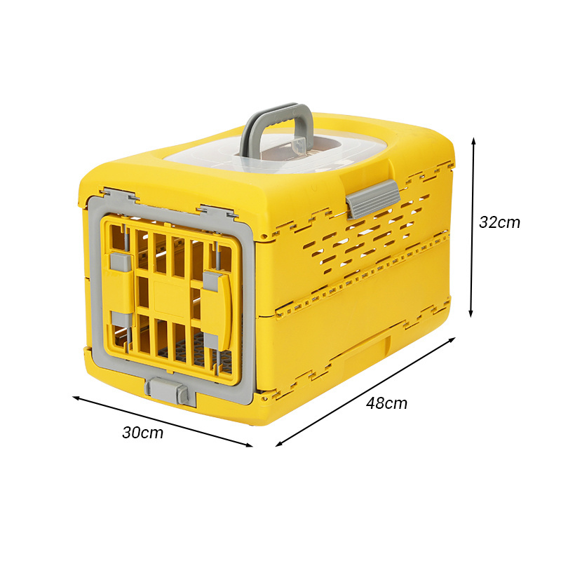 Small Large Dog Plastic Foldable Pet Carrier Portable Pet Cage Travel Crates Kennel