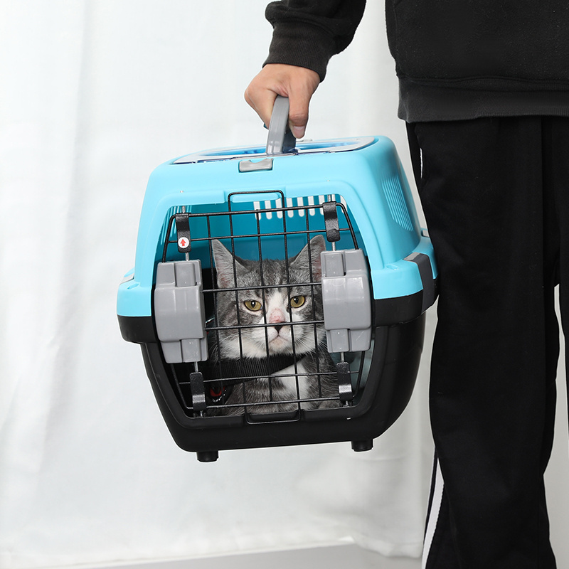 Wholesale Small portable Plastic Dog Cat Car Carrier Box Crates Air Travel Airline Approved Dog Carrier Cage