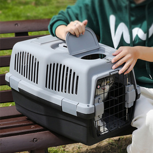 Pet Carrier Airline Approved Durable Plastic Outdoor Dog Carrier Portable Pet Transport Box Air Travel Carrier Crates