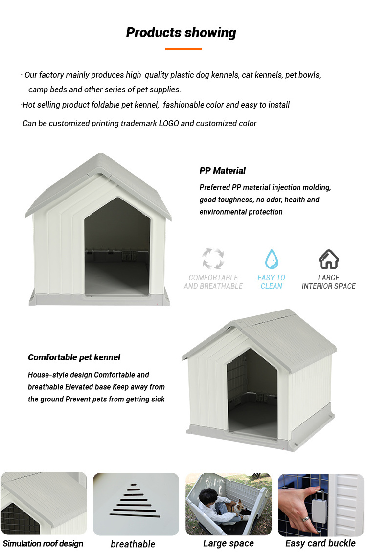 Hot Selling Waterproof Dog House Plastic Pet Kennel Outdoor Plastic House For Dog