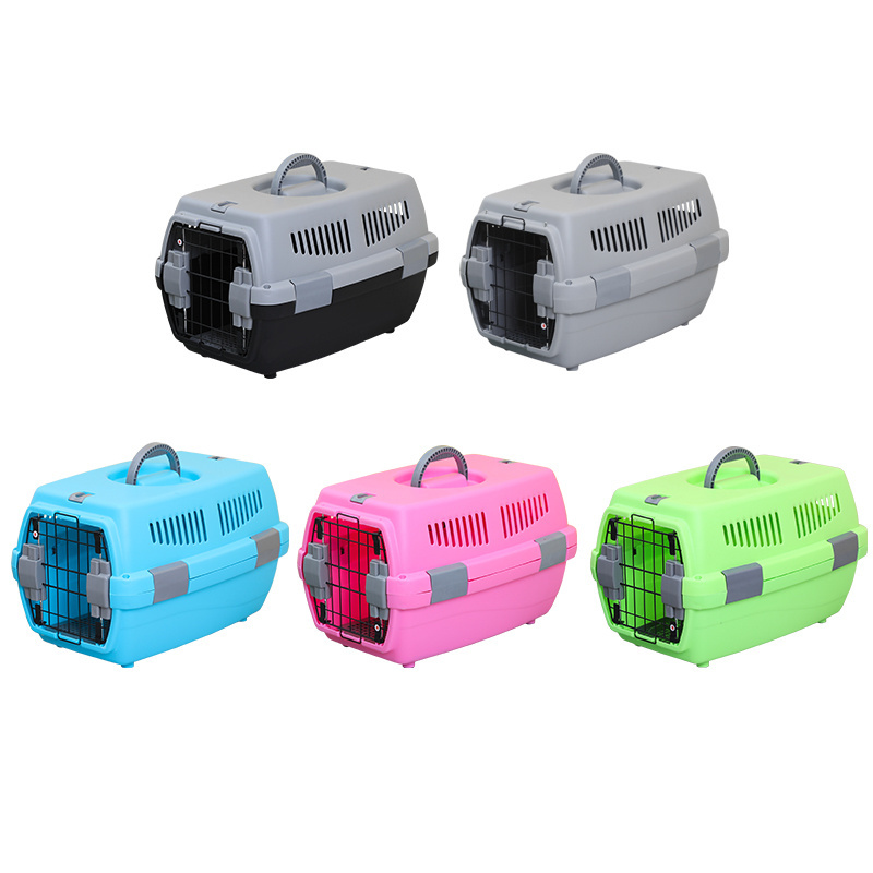 Wholesale Small portable Plastic Dog Cat Car Carrier Box Crates Air Travel Airline Approved Dog Carrier Cage