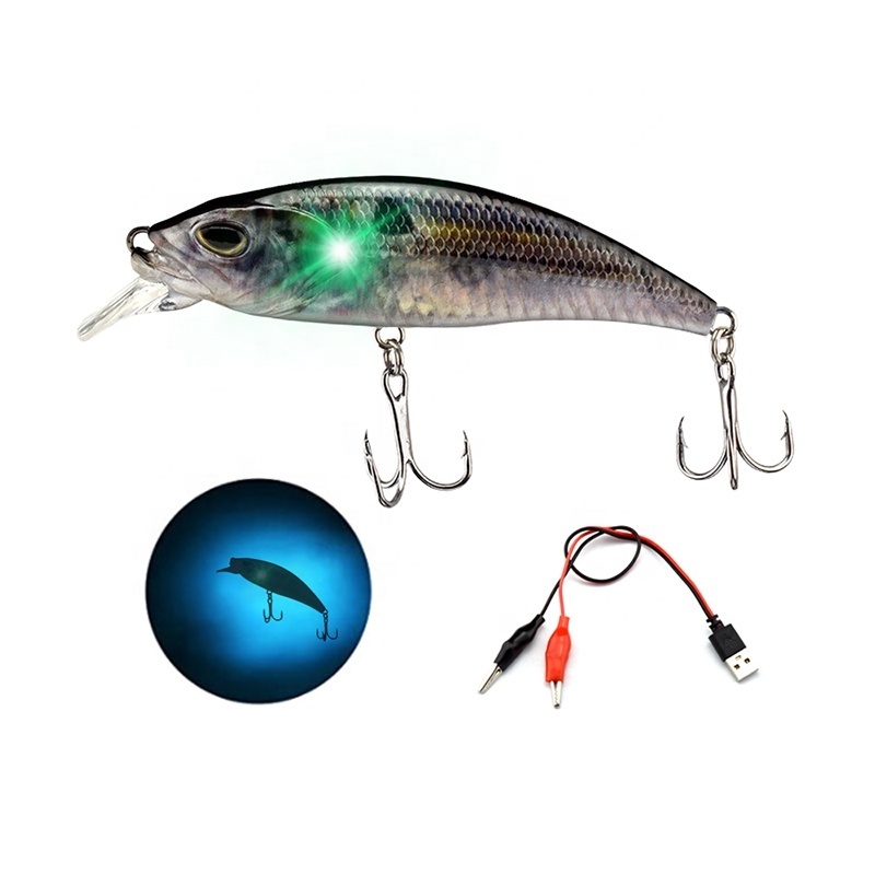 NEW Hard Plastic Fishing Twitching Bait Electronic Auto Vibration Jerkbait LED Light Electric Fishing Lure Robot Fish Lure