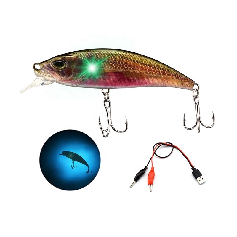 NEW Hard Plastic Fishing Twitching Bait Electronic Auto Vibration Jerkbait LED Light Electric Fishing Lure Robot Fish Lure